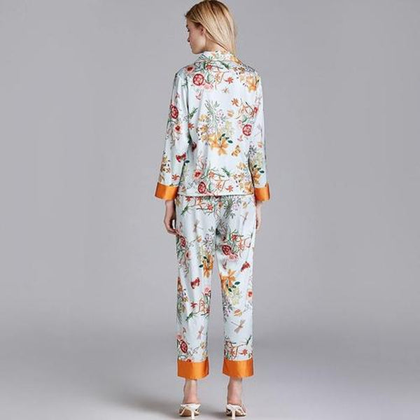 Pyjama long fleurit femme