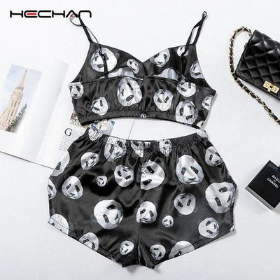 Pyjama Noir Imprimé Panda