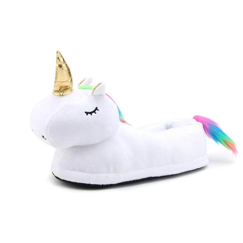 Chaussons Licorne Adulte Pantoufle Hiver Peluche Unicorn