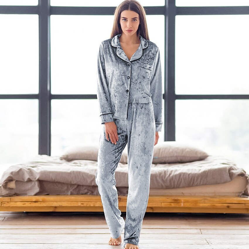 Pyjama Hiver Femme en Velours
