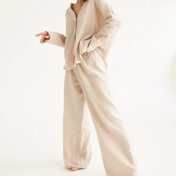 Pyjama en satin imprimé pour femme • Moment Cocooning